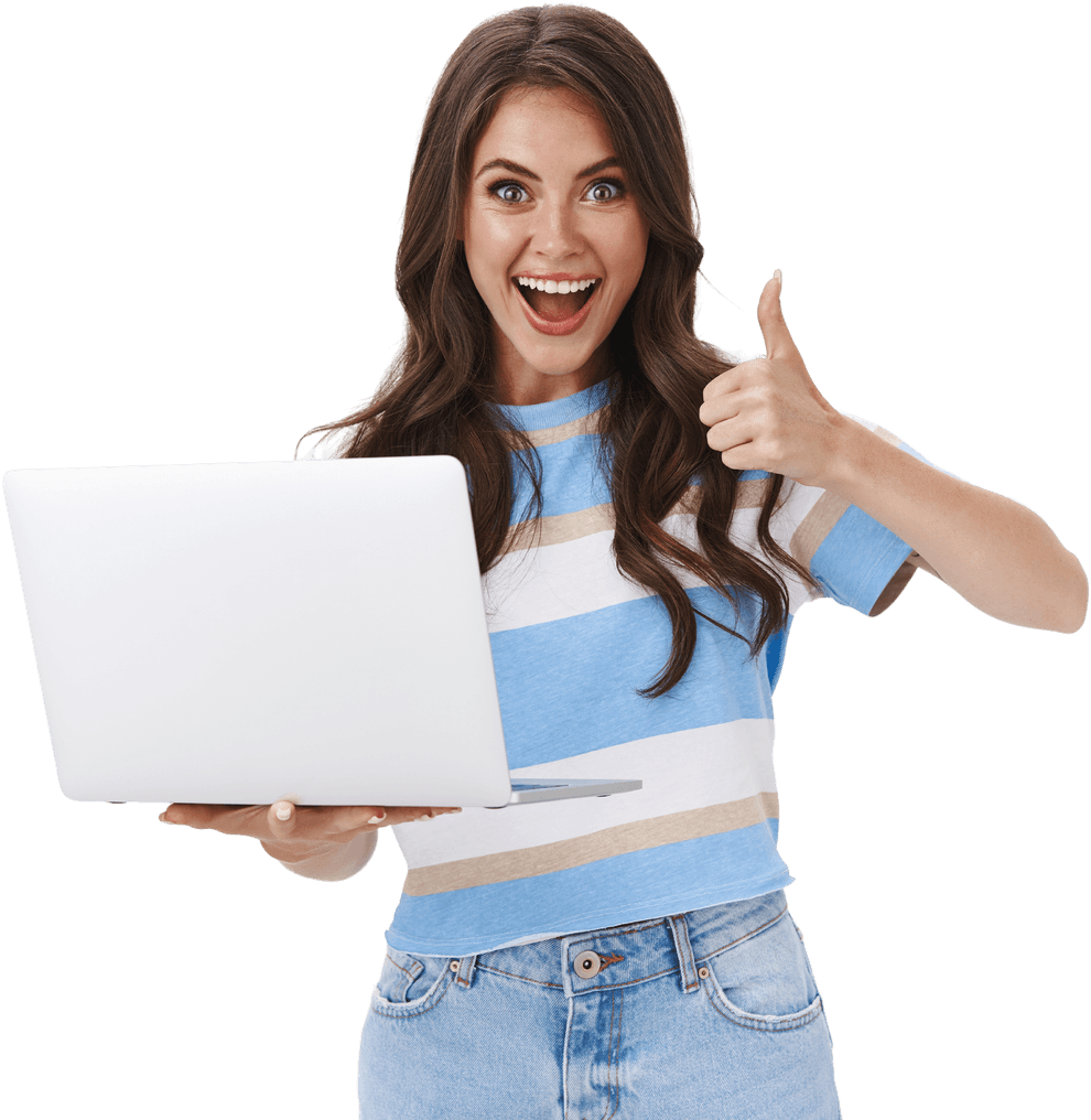 Girl-with-Laptop-Thumbs-Up-PNG