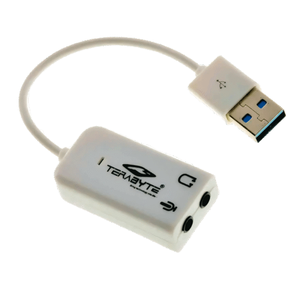High‑Quality USB External Sound Card – TERABYTE 7.1 Surround, Compatible with PC, Speakers & Headsets